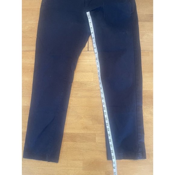 Untuckit Chino Casual Pants Navy Blue Mens 32x30 Straight Fit Pockets Polyester - Picture 3 of 7